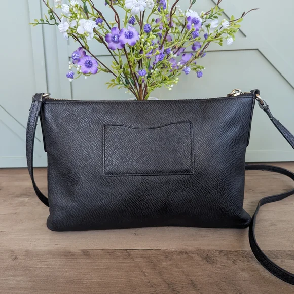 Coach Black Leather Crossbody with Gold-Tone Hardware - Picture 6 of 11